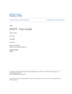 IDIOT - Users Guide - Purdue e-Pubs