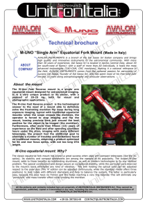 Technical brochure M-UNO “Single Arm” Equatorial Fork Mount