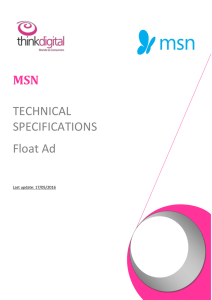 MSN TECHNICAL SPECIFICATIONS Float Ad