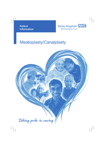 Meatoplasty/Canalplasty - Derby Hospitals NHS Foundation Trust