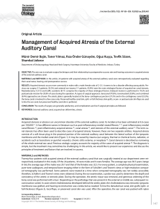 Management of Acquired Atresia of the External Auditory Canal
