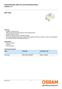 Infrared-Emitter (850 nm) and Si-Phototransistor Version 1.3 SFH 7250