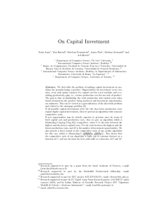 On Capital Investment