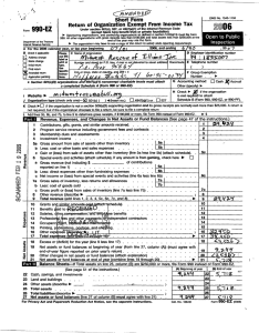 Short Form Return of Organization Exempt From Income Tax ^oos