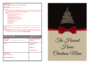 The Harvest Home Christmas Menu