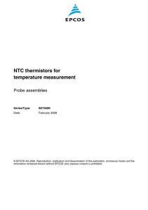 NTC thermistors for temperature measurement, Probe assemblies