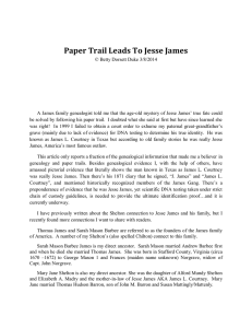 Paper Trail Leads To Jesse James