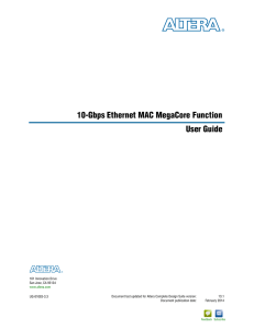 10-Gbps Ethernet MAC MegaCore Function User Guide