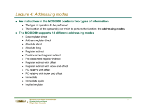 Lecture 4: Addressing modes