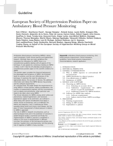 European Society of Hypertension Position Paper on Ambulatory