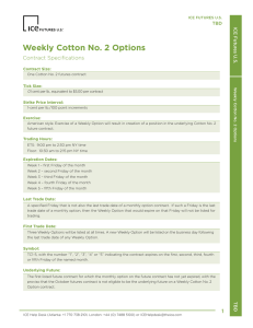 Weekly Cotton No. 2 Options