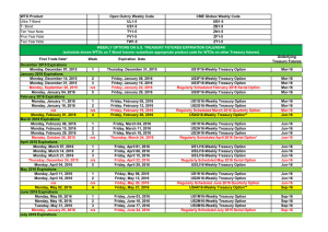 2016 Weekly Options on U.S. Treasury Futures Expiration Calendar