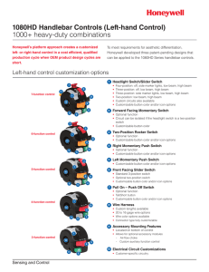 1080HD Handlebar Controls - Honeywell Sensing and Control