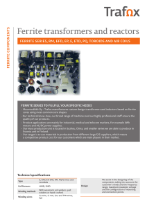 Ferrite transformers and reactors