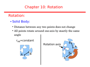 Chapter 10: Rotation Rotation: