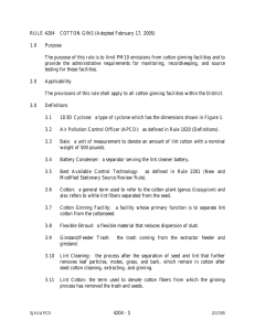 Rule 4204 – Cotton Gins - San Joaquin Valley Air Pollution Control