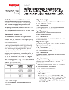 Making Temperature Measurements with the Keithley Model 2110