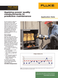 Applying power quality measurements to predictive