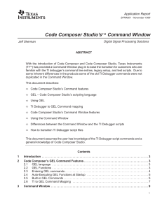 Code Composer Studio`s Command Window