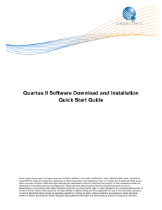 Quartus II Software and Installation