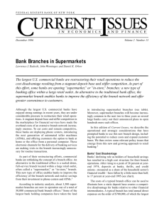 Bank Branches in Supermarkets - Federal Reserve Bank of New York