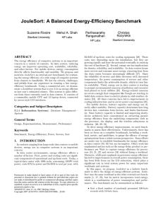 JouleSort: A Balanced Energy-Efficiency Benchmark