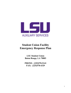 Student Union Facility Emergency Response Plan