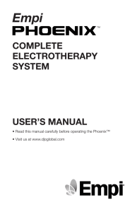 COMPLETE ELECTROTHERAPY SYSTEM USER`S MANUAL