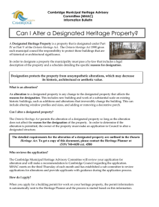 Can I Alter a Designated Heritage Property?