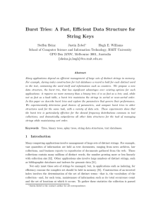 Burst Tries: A Fast, Efficient Data Structure for