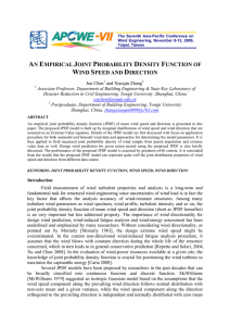 an empirical joint probability density function of wind speed and