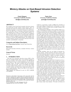 Mimicry Attacks on Host-Based Intrusion Detection Systems