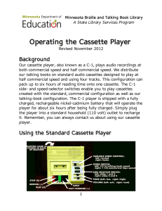 Operating the Cassette Player - Minnesota Department of Education