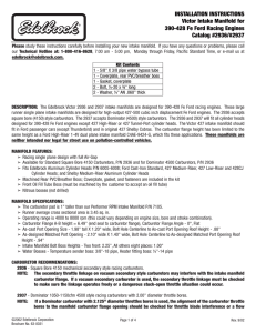 Edelbrock 2936 Intake Manifold Installation Instructions