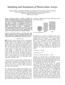 Modeling and Simulation of Photovoltaic Arrays