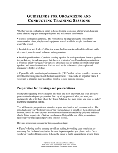 15d Guidelines for Organizing and Conducting Training Sessions