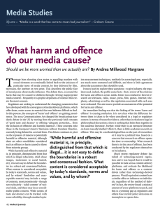 What harm and offence do our media cause?