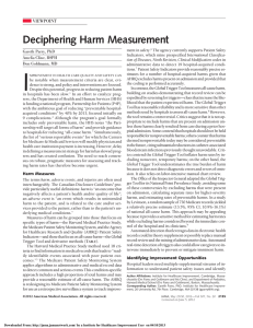 Deciphering Harm Measurement - Institute for Healthcare