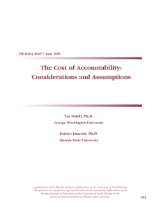 The Cost of Accountability: Considerations and Assumptions