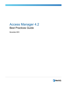 NetIQ Access Manager 4.2 Best Practices Guide