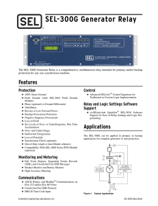 SEL-300G Generator Relay Data Sheet