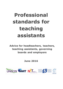 Advice template - Maximising the Impact of Teaching Assistants