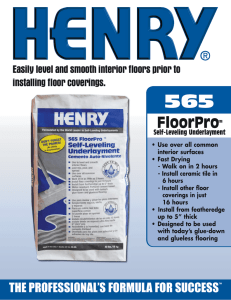 H565 Sell SH 050409.indd - WW Henry Flooring Adhesives