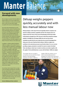 Déluap weighs peppers quickly, accurately and with less manual