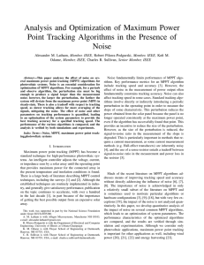 Analysis and Optimization of Maximum Power Point Tracking