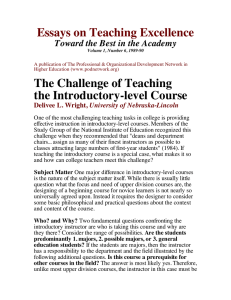 The Challenge of Teaching the Introductory