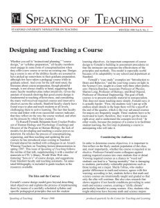 Designing and Teaching a Course