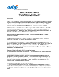 PGY1 Accreditation Standard
