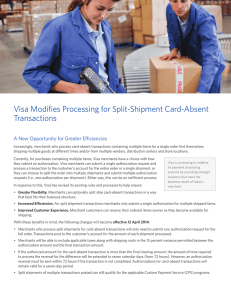 Visa Modifies Processing for Split-Shipment Card