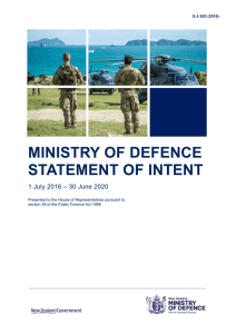 MINISTRY OF DEFENCE STATEMENT OF INTENT